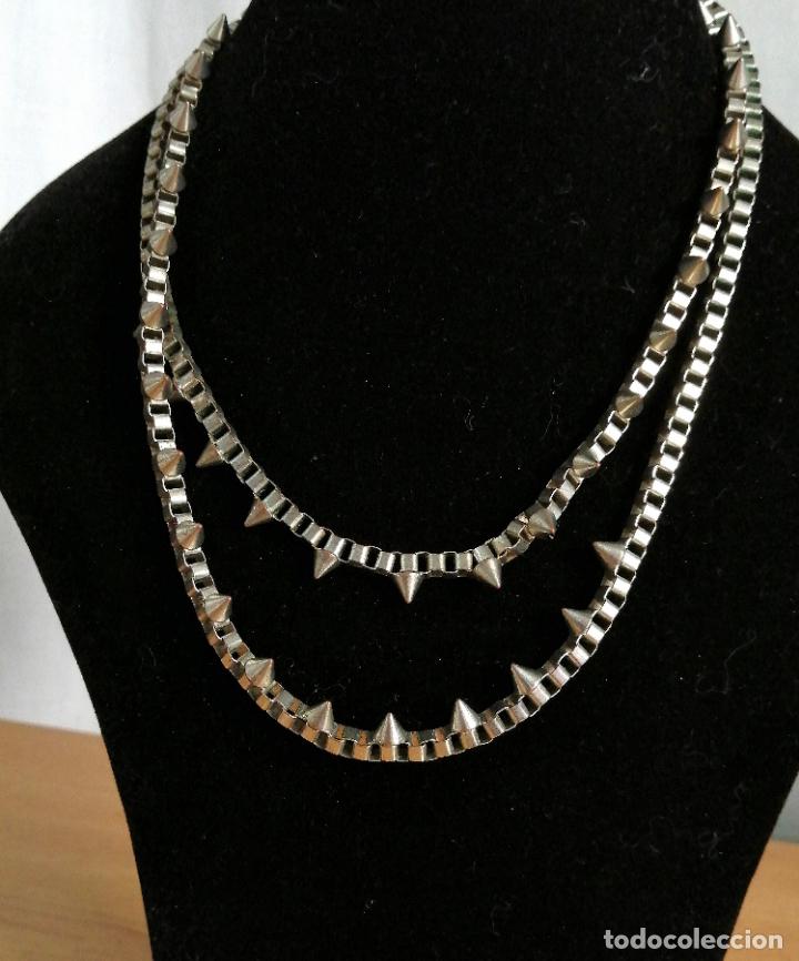 Joyeria: COLLAR LARGO PLATEADO CON PINCHOS. - Foto 1