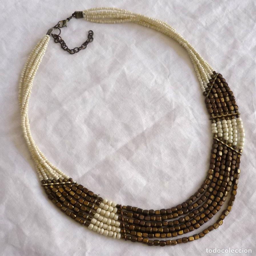 Joyeria: Collar &eacute;tnico de cuentas de vidrio y lat&oacute;n - Foto 1