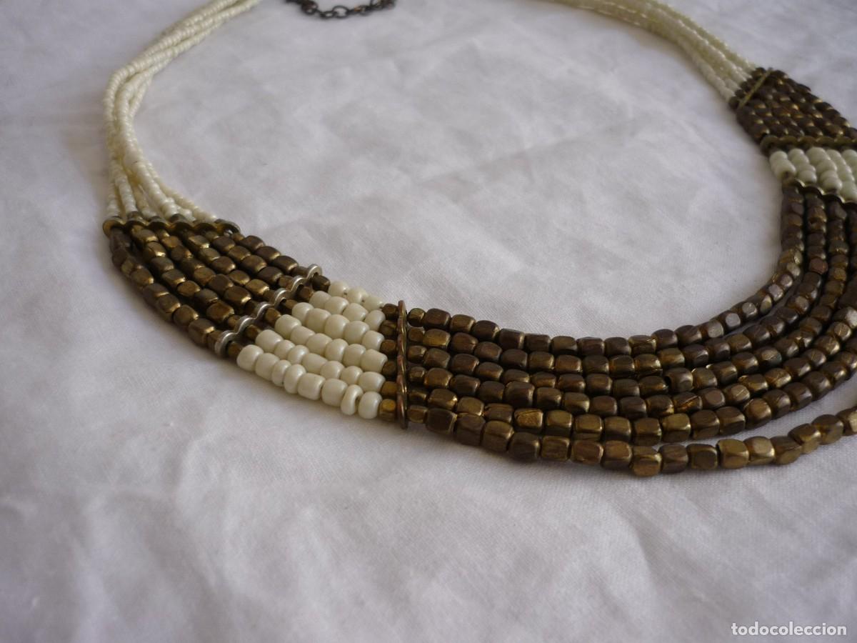 Joyeria: Collar &eacute;tnico de cuentas de vidrio y lat&oacute;n - Foto 3