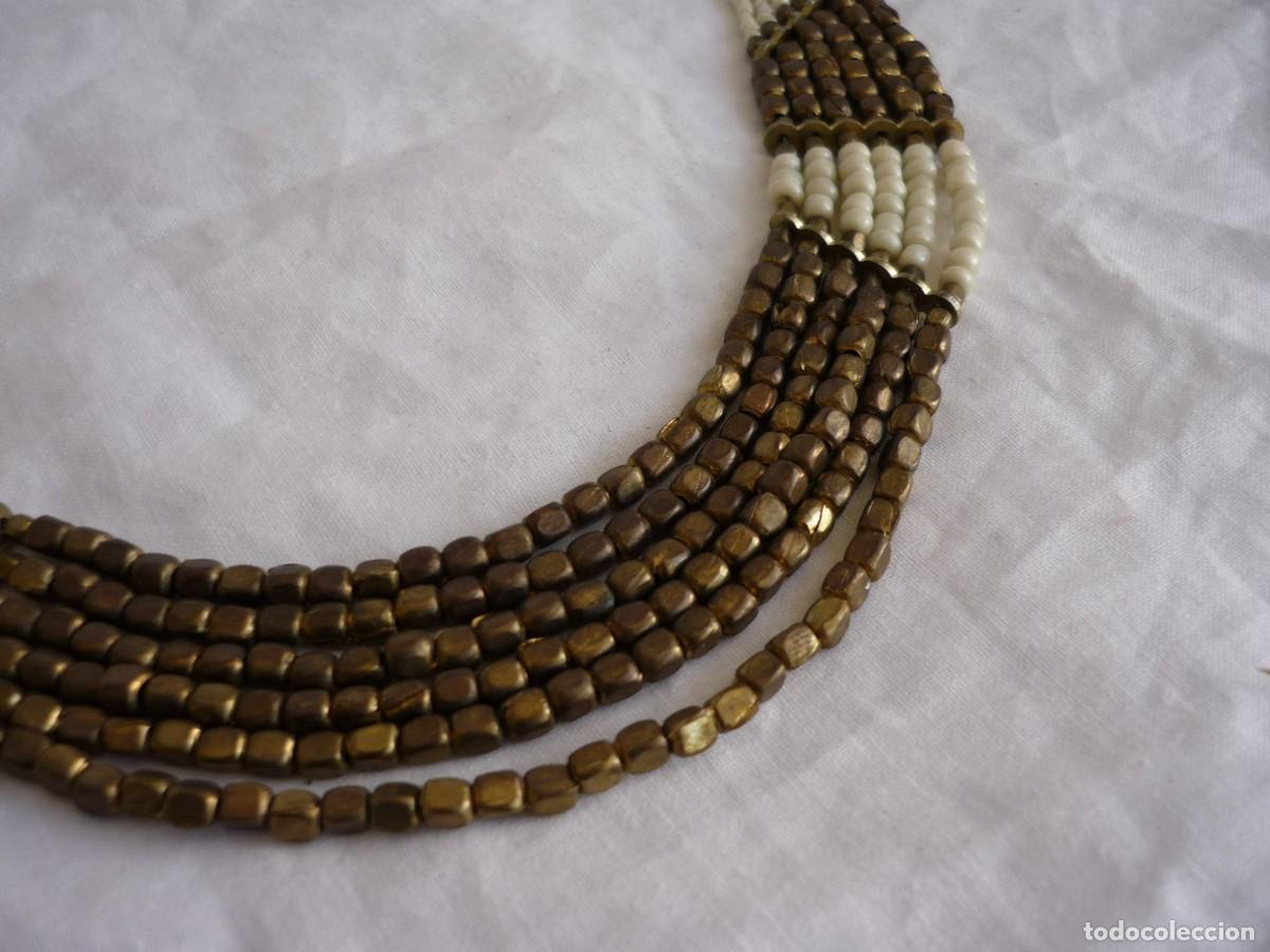 Joyeria: Collar &eacute;tnico de cuentas de vidrio y lat&oacute;n - Foto 4
