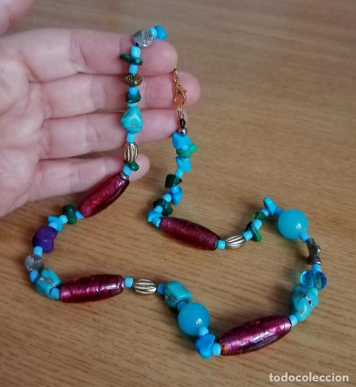 Joyeria: COLLAR CON CUENTAS DE CRISTAL Y TURQUESA SIMIL. - Foto 2