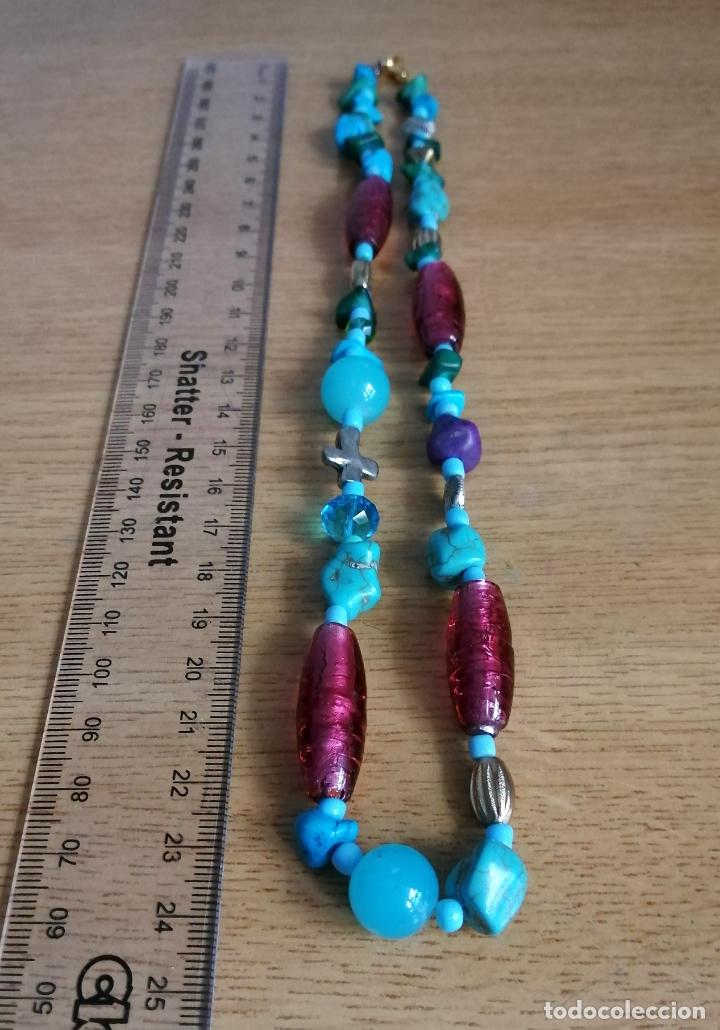 Joyeria: COLLAR CON CUENTAS DE CRISTAL Y TURQUESA SIMIL. - Foto 4