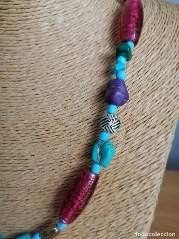 Joyeria: COLLAR CON CUENTAS DE CRISTAL Y TURQUESA SIMIL. - Foto 6