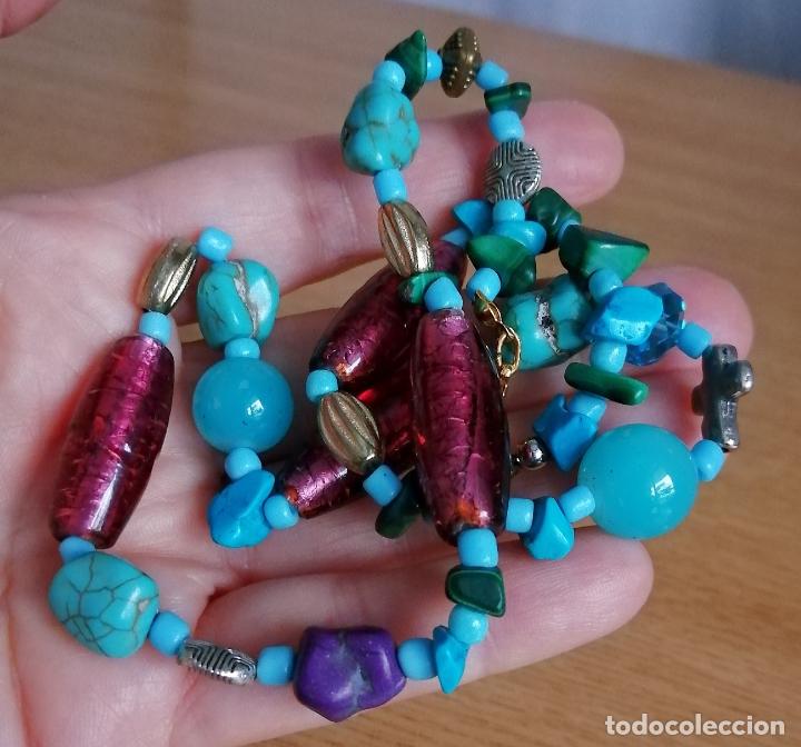 Joyeria: COLLAR CON CUENTAS DE CRISTAL Y TURQUESA SIMIL. - Foto 1