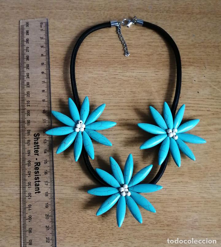 Joyeria: COLLAR AZUL TURQUESA, FLORES AZULES. - Foto 5