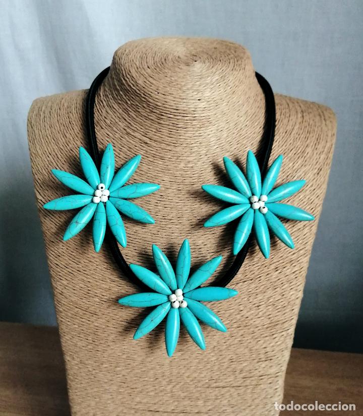 Joyeria: COLLAR AZUL TURQUESA, FLORES AZULES. - Foto 7