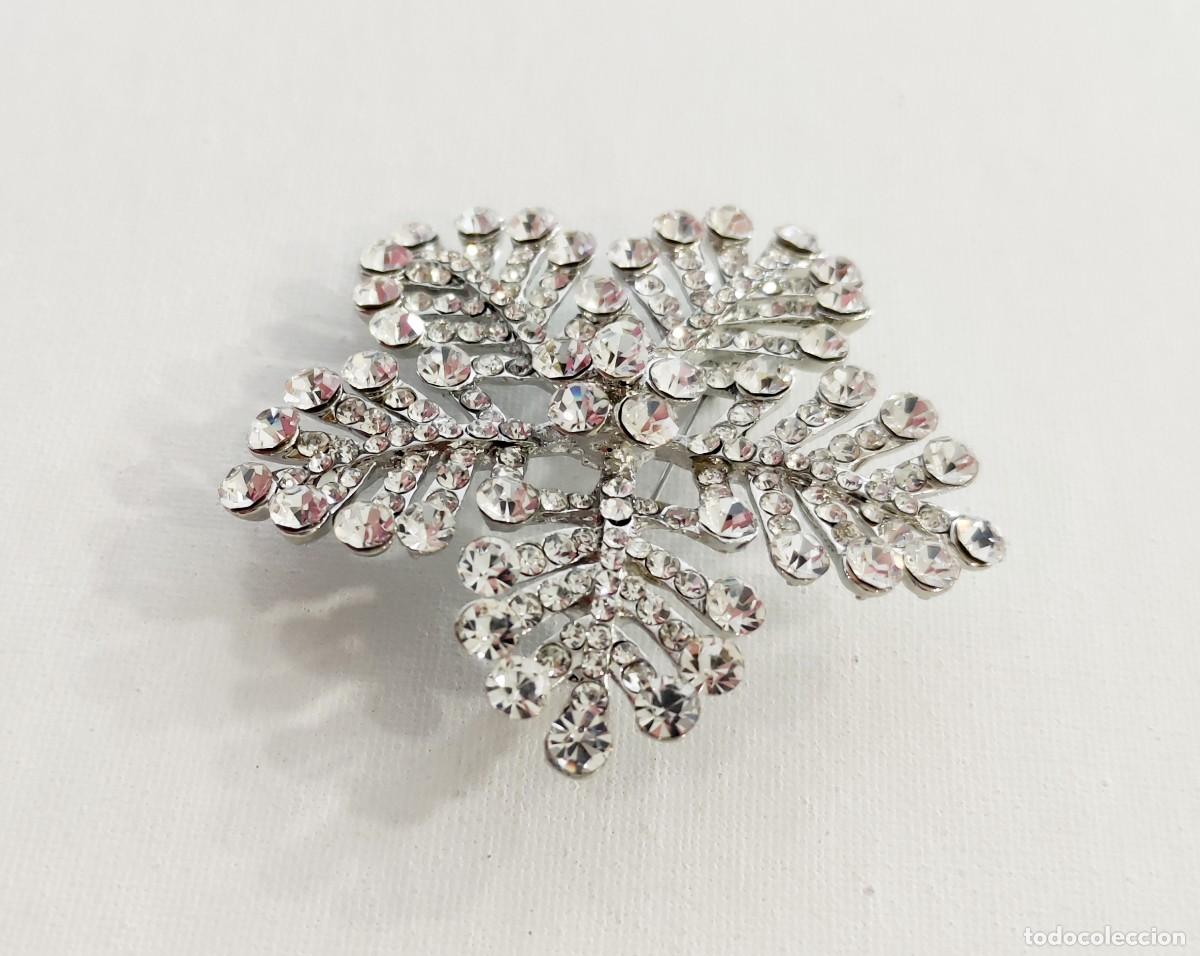 Joyeria: BROCHE DE COPO DE NIEVE CON CRISTALES. - Foto 3