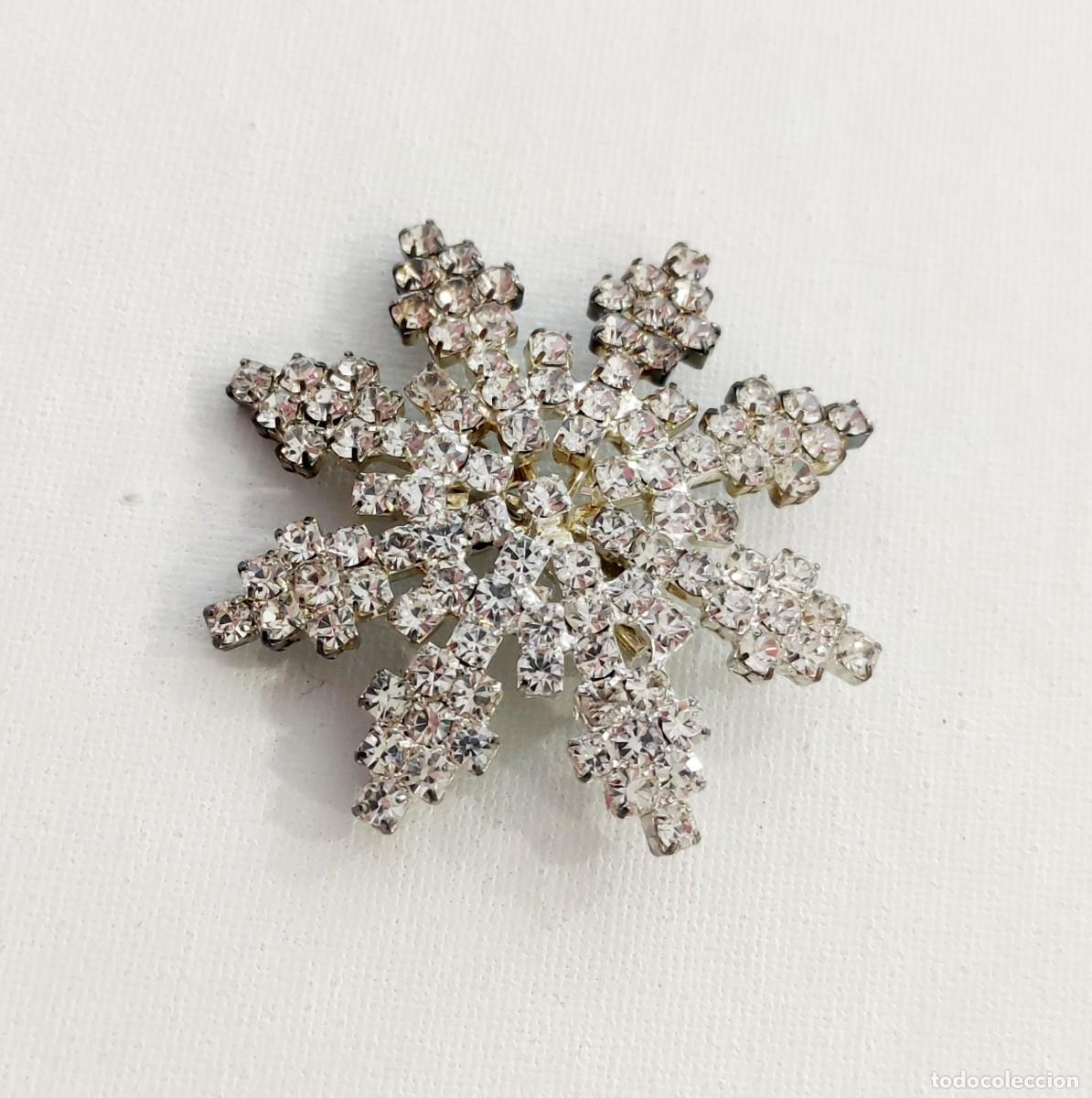 Joyeria: BROCHE DE COPO DE NIEVE CON CRISTALES. - Foto 2