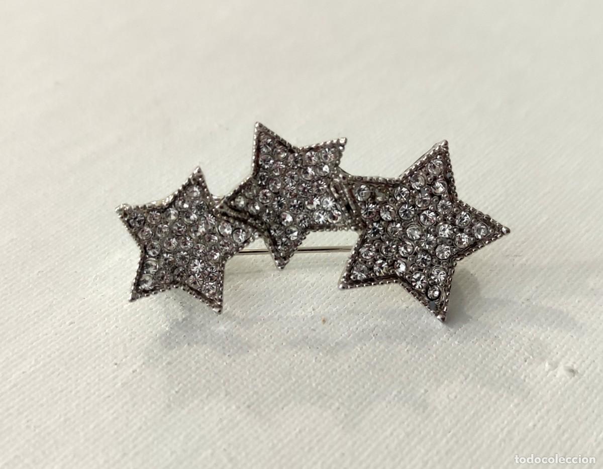 Joyeria: BROCHE DE TRES ESTRELLAS CON CRISTALES. - Foto 1