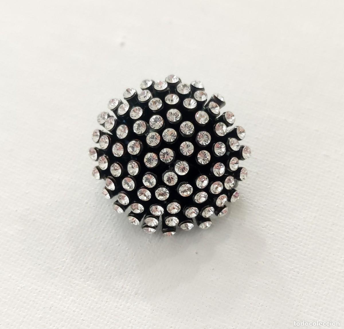 Joyeria: BROCHE DE BOT&Oacute;N BOMB&Eacute; CON CRISTALES. - Foto 1