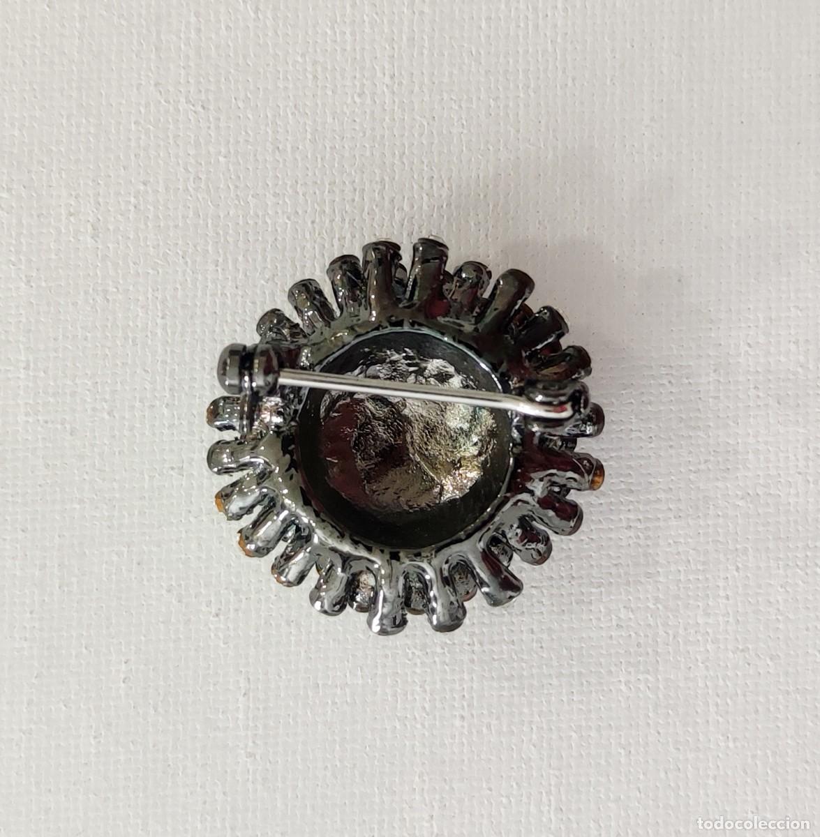 Joyeria: BROCHE DE BOT&Oacute;N BOMB&Eacute; CON CRISTALES. - Foto 3