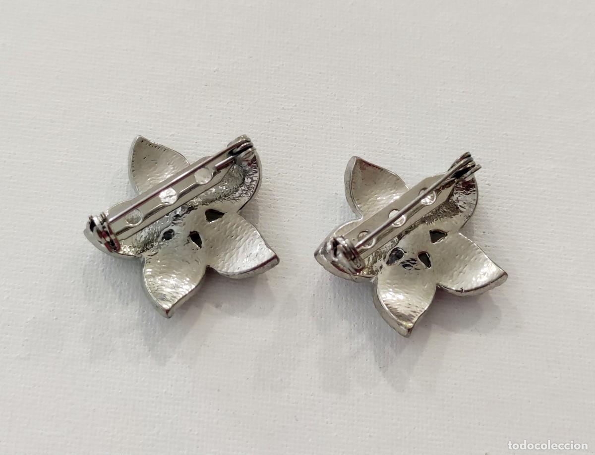 Joyeria: DOS BROCHES DE FLORES CON CRISTALES. - Foto 2