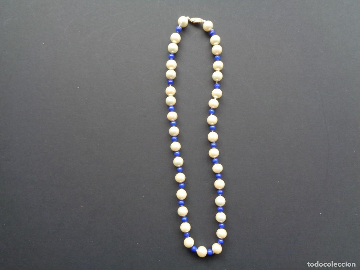 Joyeria: COLLAR DE PERLAS Y CUENTAS AZULES