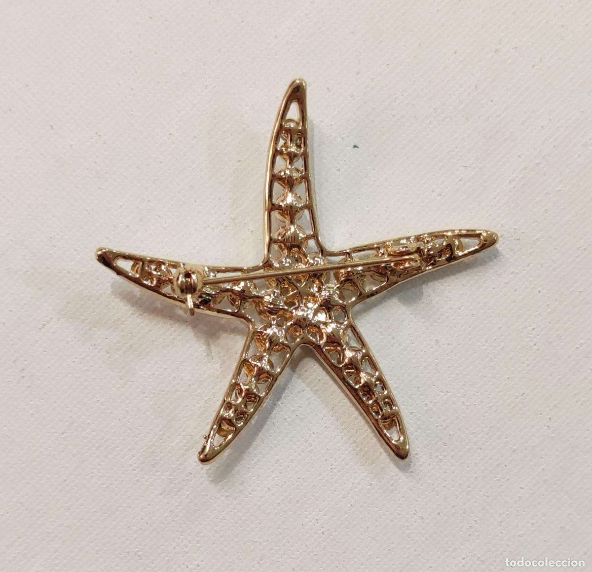 Joyeria: BROCHE DE ESTRELLA DORADA CUAJADA DE CRISTALES. - Foto 3