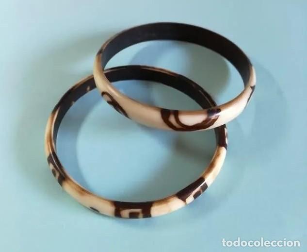 Joyeria: 2 PULSERAS ETNICAS MADERA . RIGIDAS - Foto 1