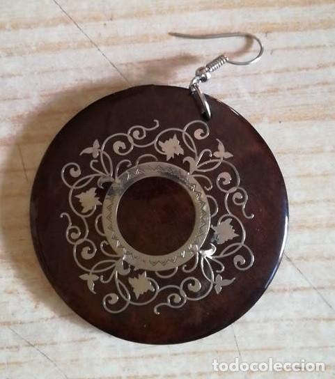 Joyeria: PENDIENTES MADERA COM MOTIVO PLATEADO - Foto 2
