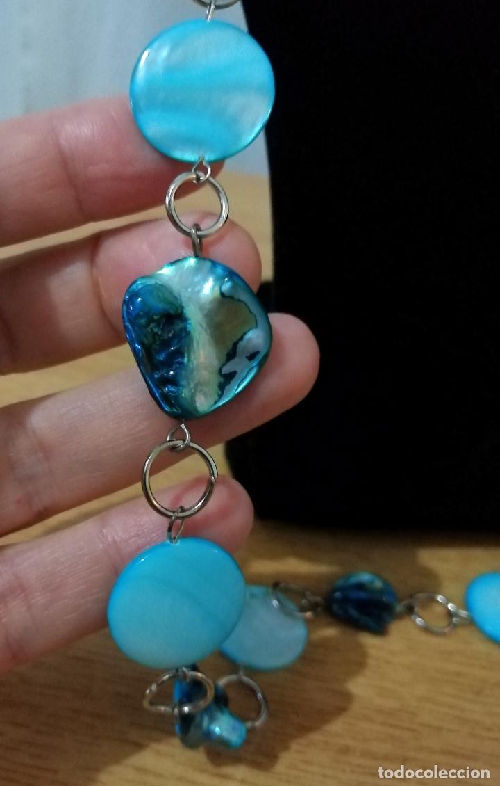 Joyeria: COLLAR, NACAR DE CONCHA MARINA, EN AZUL. - Foto 4
