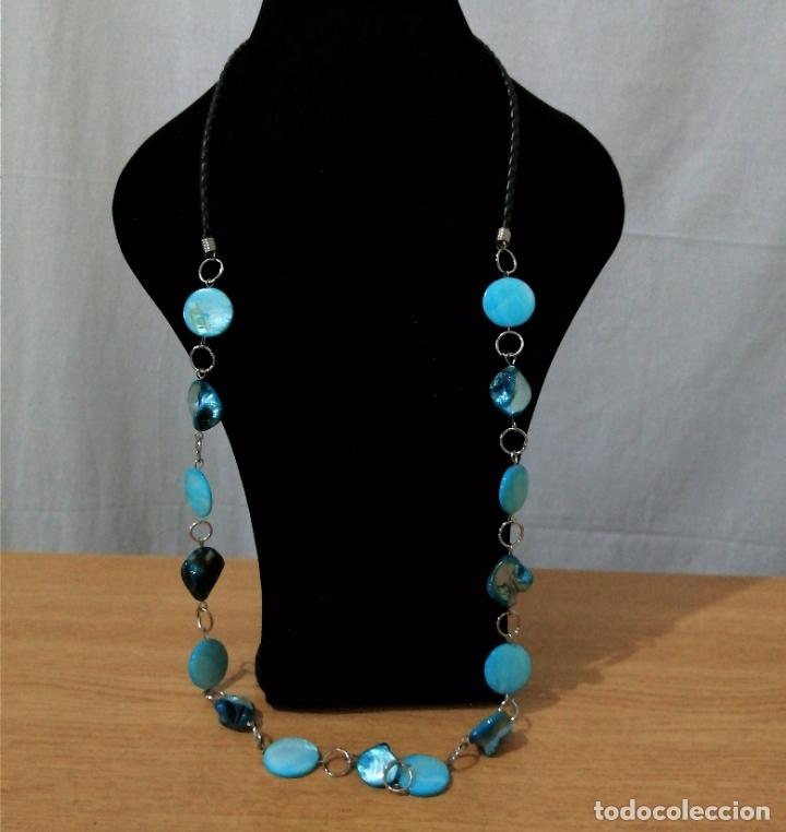 Joyeria: COLLAR, NACAR DE CONCHA MARINA, EN AZUL. - Foto 6