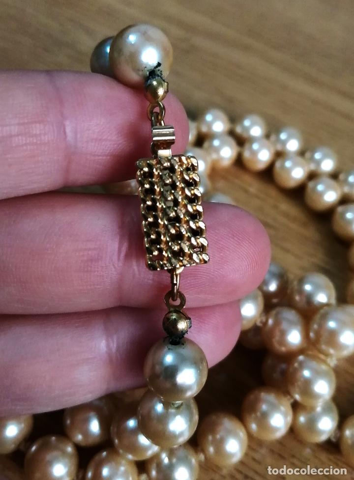 Joyeria: ANTIGUO COLLAR LARGO, PERLAS CIERRE CON BA&Ntilde;O DE ORO. - Foto 2