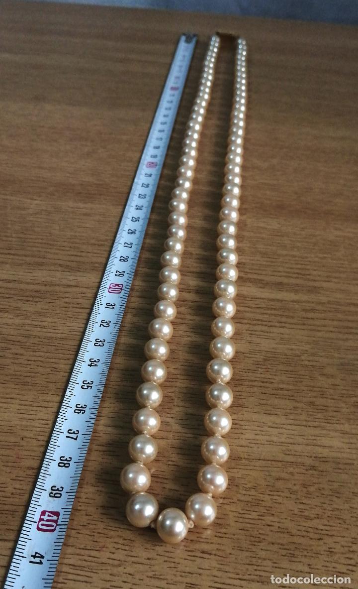 Joyeria: ANTIGUO COLLAR LARGO, PERLAS CIERRE CON BA&Ntilde;O DE ORO. - Foto 3