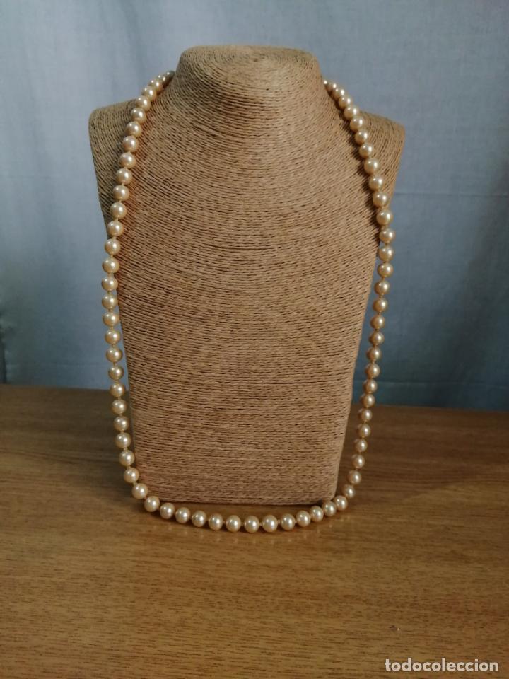 Joyeria: ANTIGUO COLLAR LARGO, PERLAS CIERRE CON BA&Ntilde;O DE ORO. - Foto 5