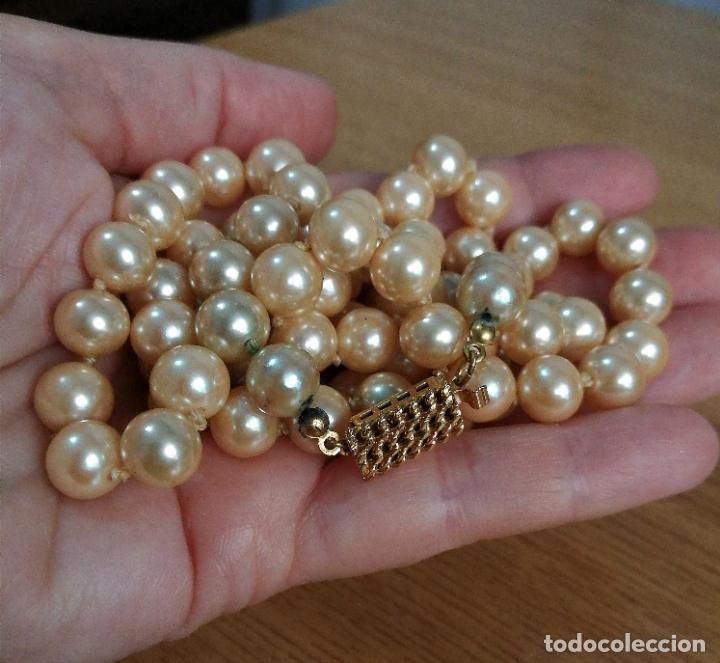 Joyeria: ANTIGUO COLLAR LARGO, PERLAS CIERRE CON BA&Ntilde;O DE ORO. - Foto 9