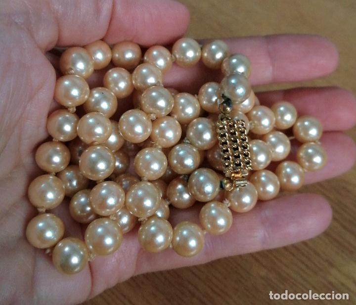 Joyeria: ANTIGUO COLLAR LARGO, PERLAS CIERRE CON BA&Ntilde;O DE ORO. - Foto 1