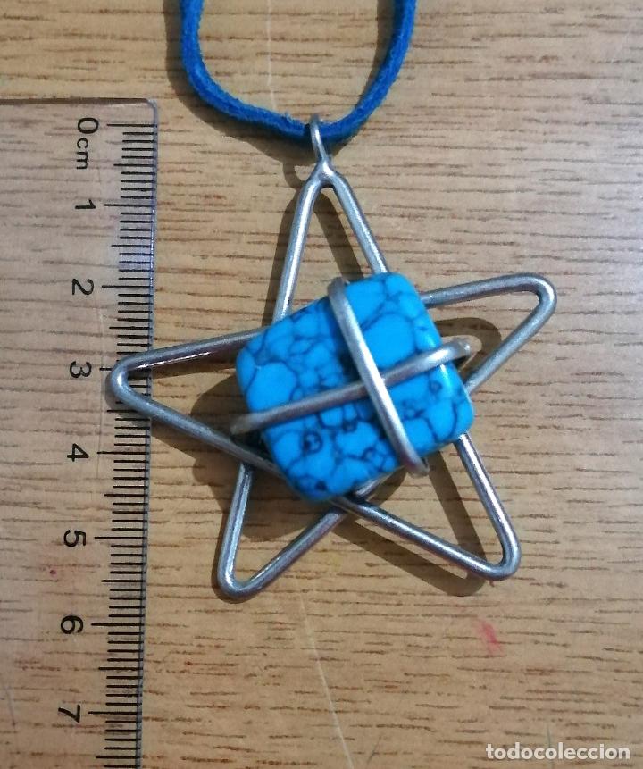 Joyeria: COLGANTE CON TURQUESA, FORMA DE ESTRELLA, CON CORD&Oacute;N. - Foto 2