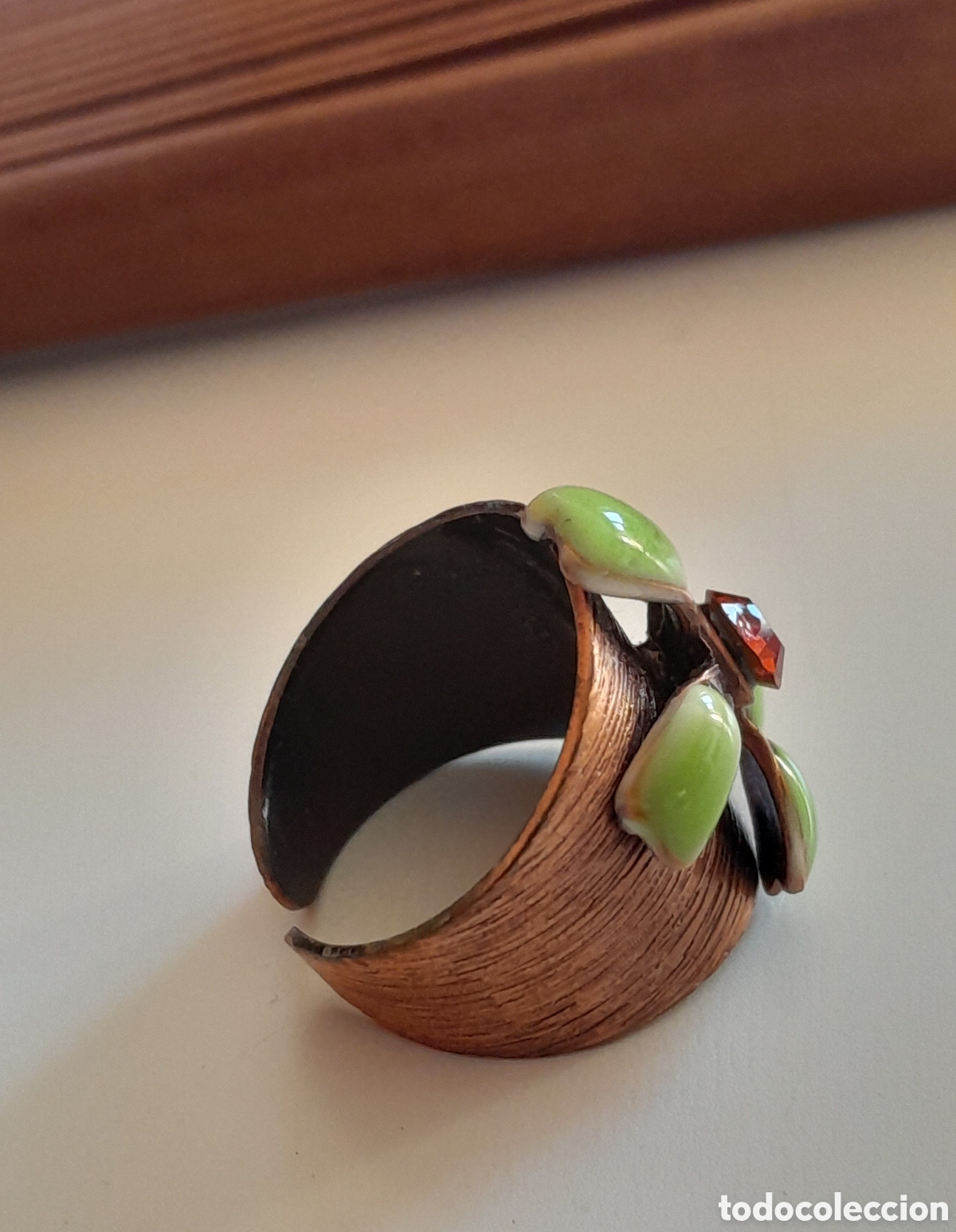 Joyeria: Anillo con esmalte y cristal. Vintage - Foto 3
