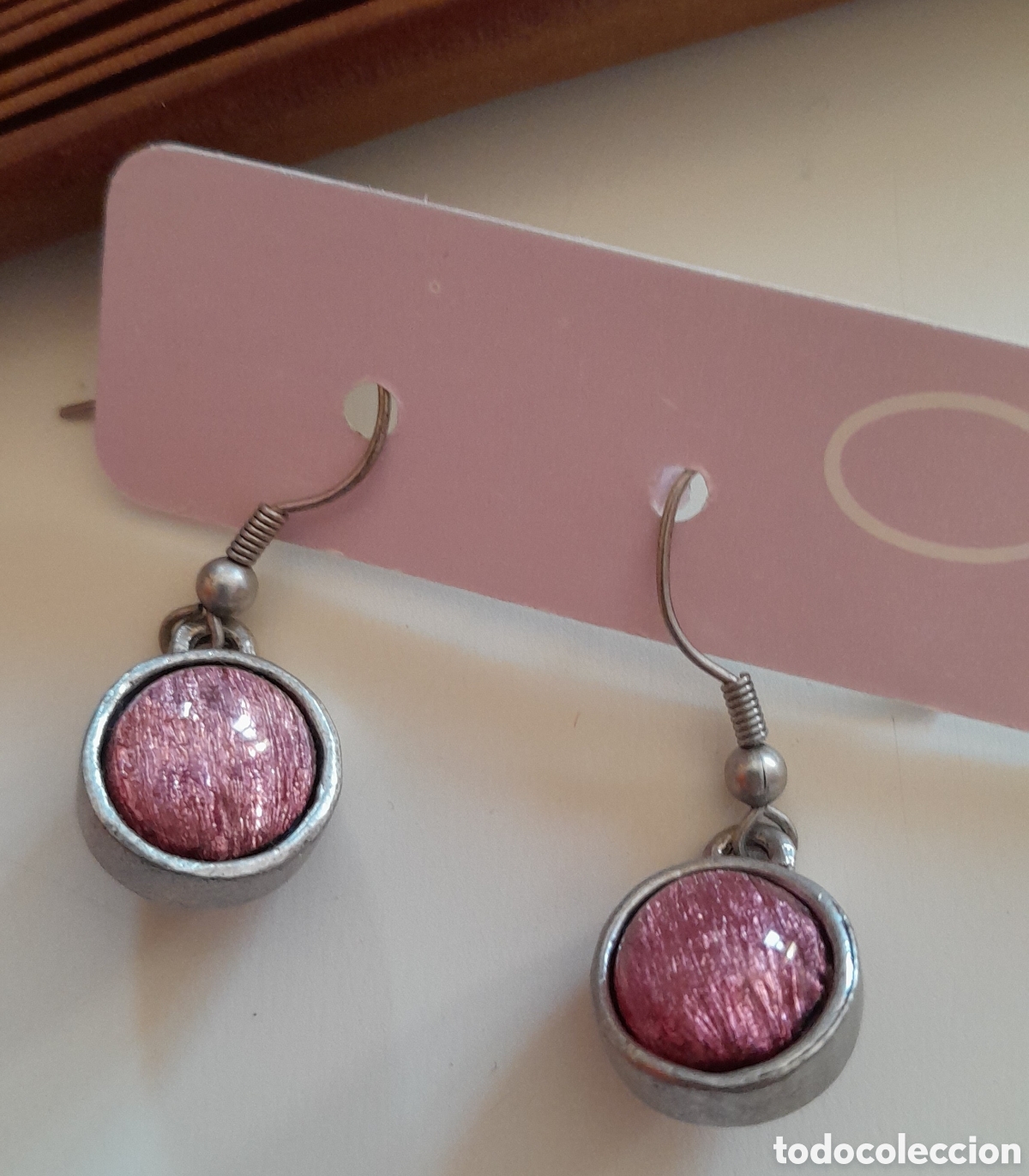 Joyeria: Pendientes de metal con piedra malva - Foto 4