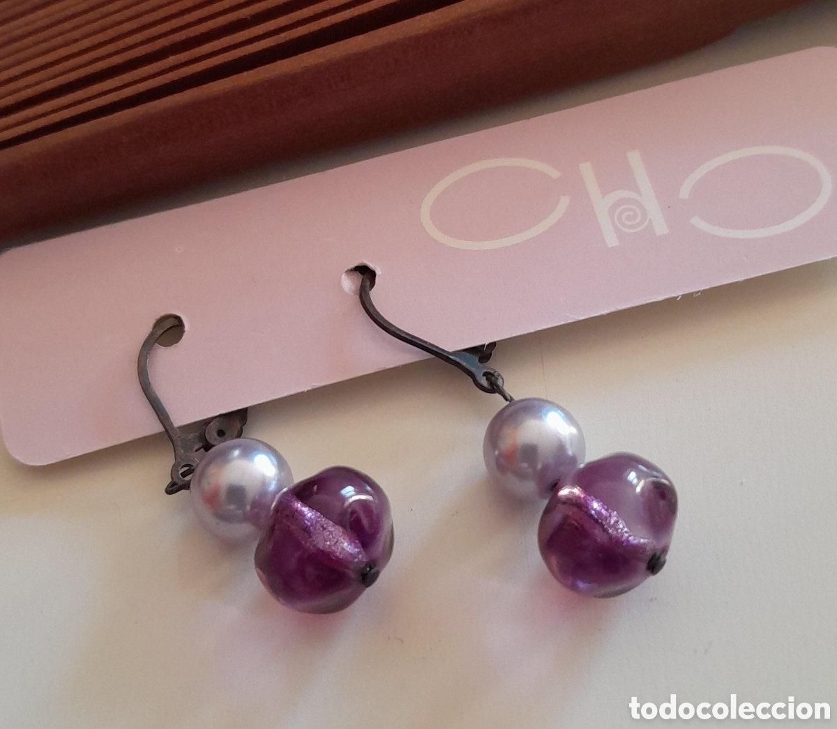 Joyeria: Pendientes de perla y cristal - Foto 3