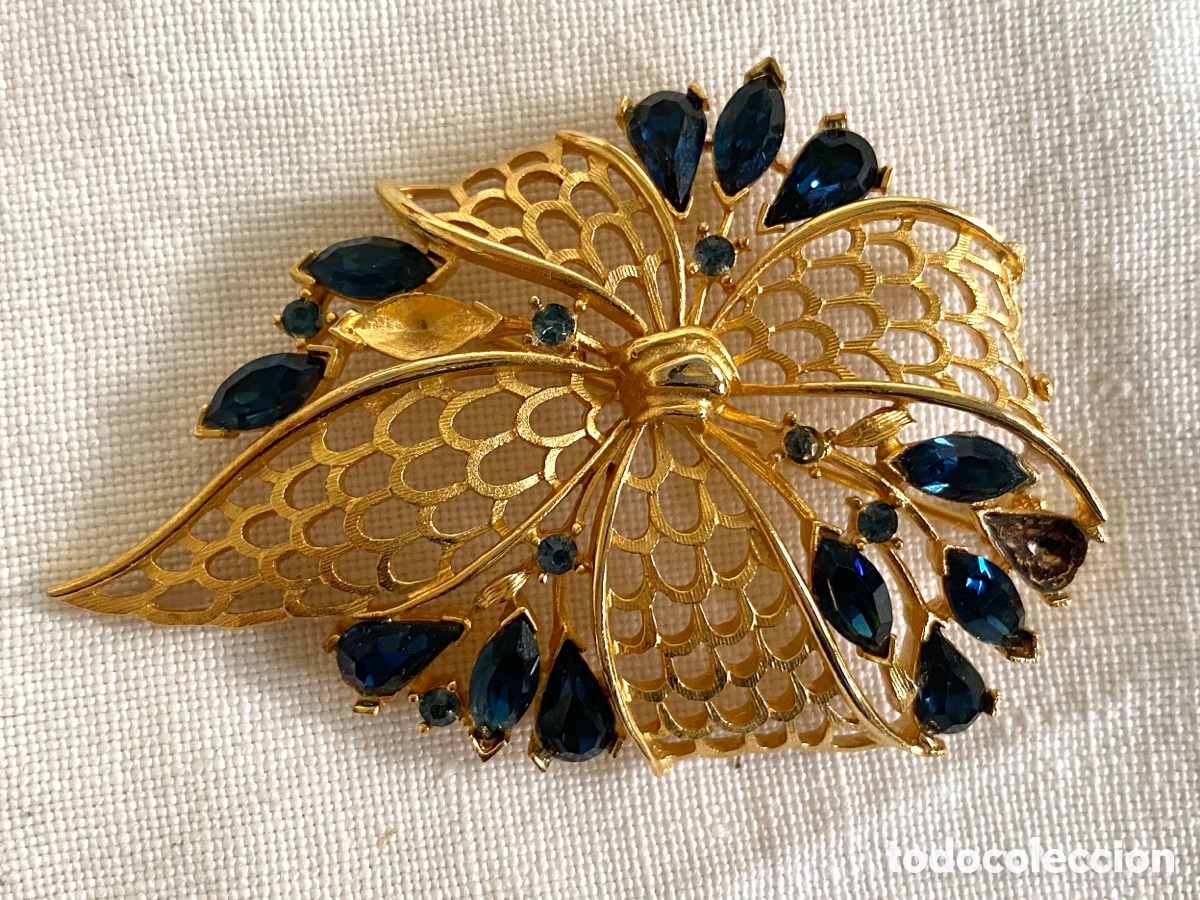 Joyeria: Broche vintage dorado y cristales - Foto 2
