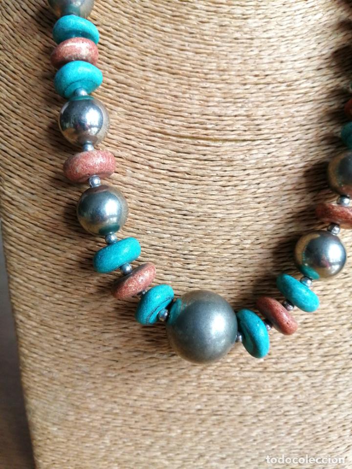 Joyeria: COLLAR CUENTAS TURQUESAS, Y PLATEADAS - Foto 2