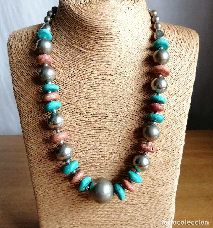 Joyeria: COLLAR CUENTAS TURQUESAS, Y PLATEADAS - Foto 1