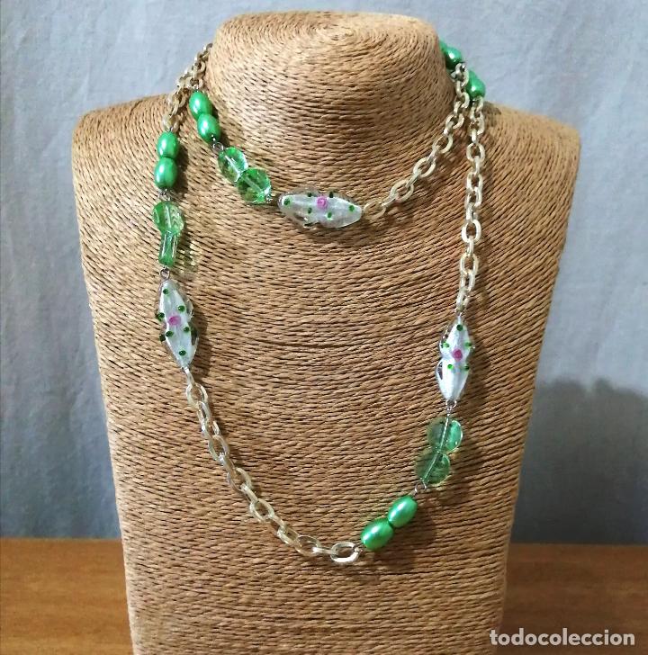 Joyeria: COLLAR CUENTAS DE CRISTAL Y CADENA DORADA. - Foto 1