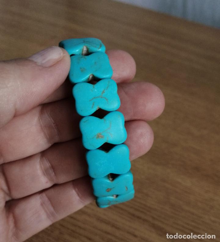 Joyeria: PULSERA DE TURQUESAS AZULES. FORMA OSOS, OSITOS. - Foto 2