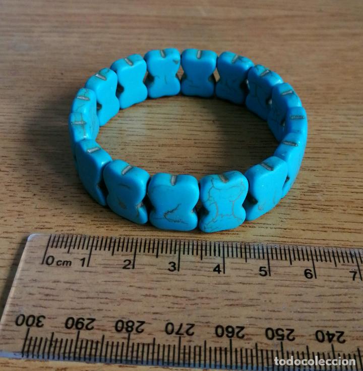 Joyeria: PULSERA DE TURQUESAS AZULES. FORMA OSOS, OSITOS. - Foto 3