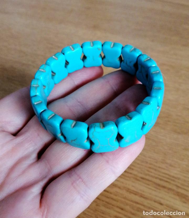 Joyeria: PULSERA DE TURQUESAS AZULES. FORMA OSOS, OSITOS. - Foto 5