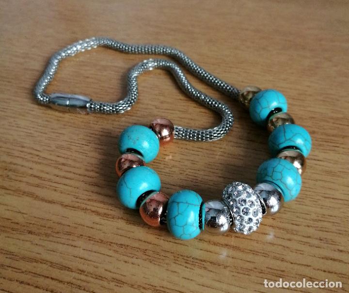 Joyeria: COLLAR PLATEADO CON TURQUESAS AZULES, CIERRE DE IMAN. - Foto 7