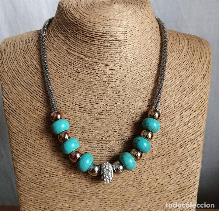 Joyeria: COLLAR PLATEADO CON TURQUESAS AZULES, CIERRE DE IMAN. - Foto 8