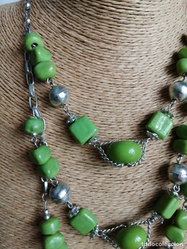 Joyeria: COLLAR PLATEADO CON PIEDRAS VERDES. - Foto 5