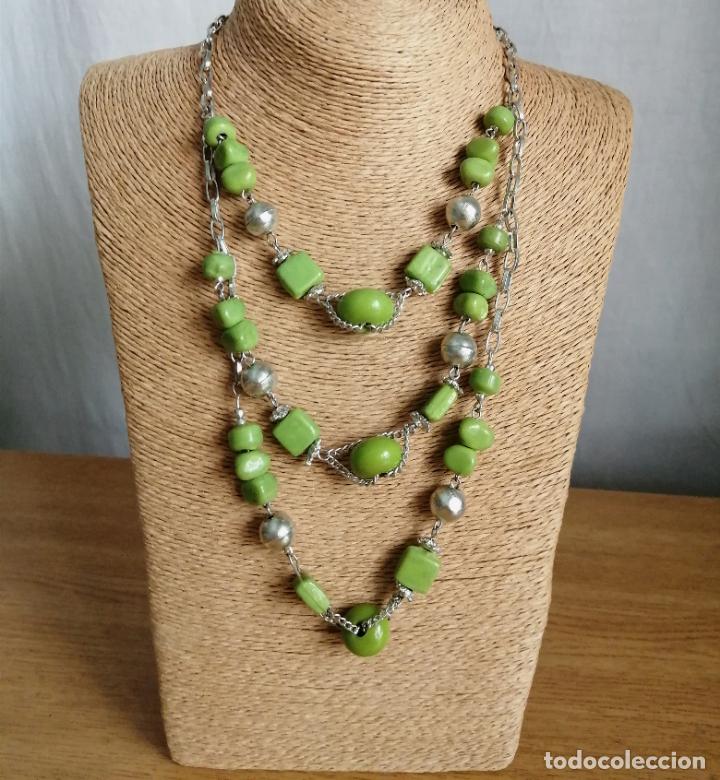 Joyeria: COLLAR PLATEADO CON PIEDRAS VERDES. - Foto 8