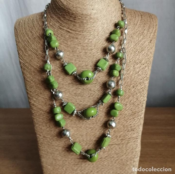 Joyeria: COLLAR PLATEADO CON PIEDRAS VERDES. - Foto 9