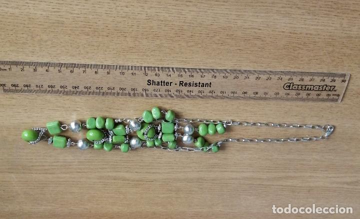 Joyeria: COLLAR PLATEADO CON PIEDRAS VERDES. - Foto 2