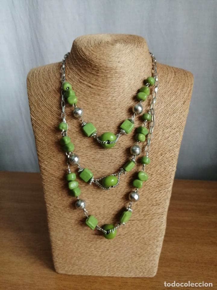 Joyeria: COLLAR PLATEADO CON PIEDRAS VERDES. - Foto 5