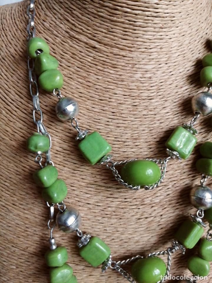 Joyeria: COLLAR PLATEADO CON PIEDRAS VERDES. - Foto 6