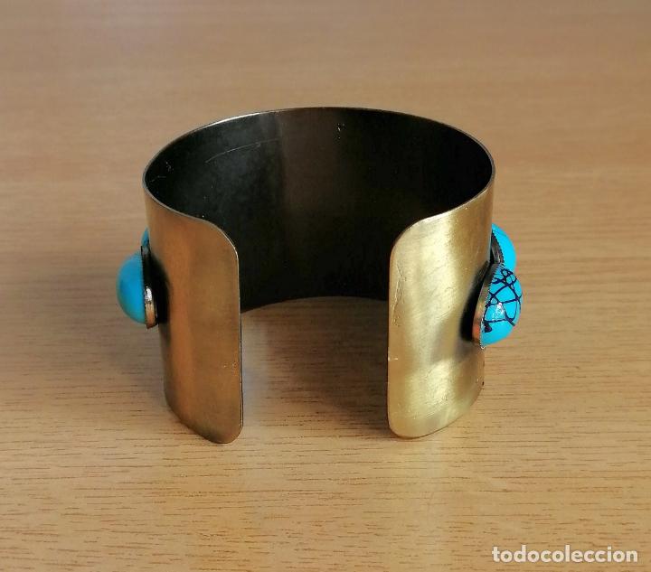 Joyeria: PULSERA MET&Aacute;LICA CON TURQUESAS SIMIL. - Foto 3