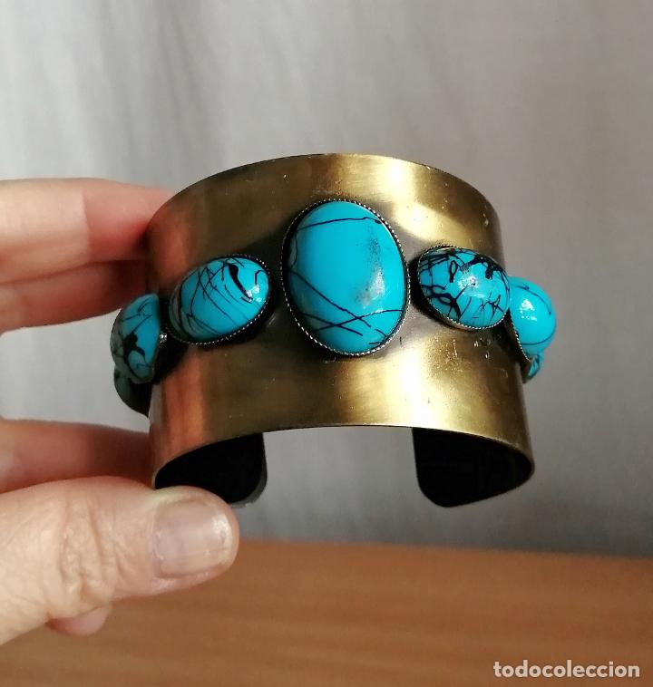 Joyeria: PULSERA MET&Aacute;LICA CON TURQUESAS SIMIL. - Foto 5