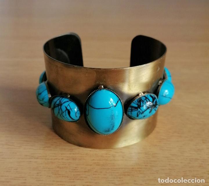 Joyeria: PULSERA MET&Aacute;LICA CON TURQUESAS SIMIL. - Foto 6
