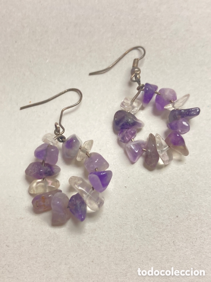 Joalharia: Pendientes piedras moradas/P02